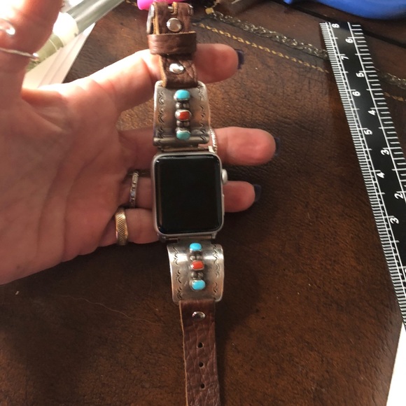 Accessories - Apple Watch BAND..Navajo SS:turquoise/coral